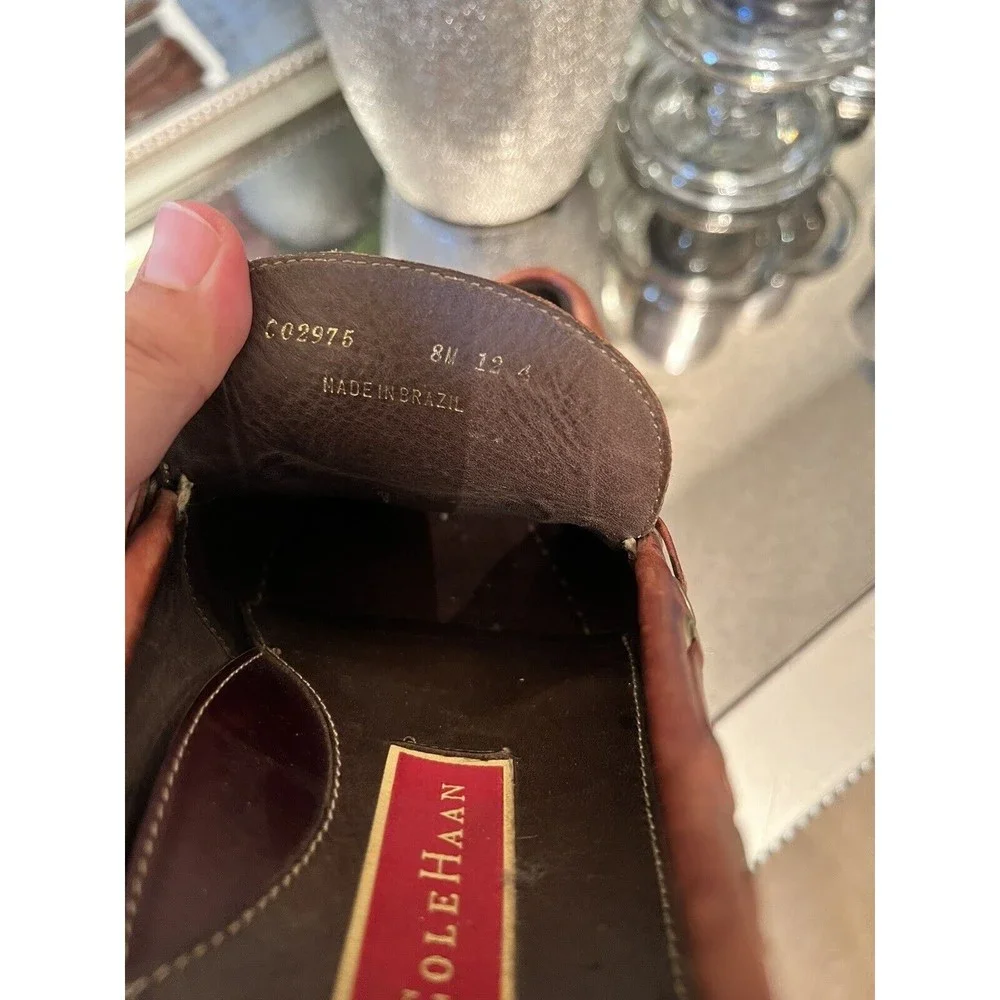 Men’s Cole Haan Genuine Leather Tassel‎ Loafer Shoes Size 8M Brown Oxford